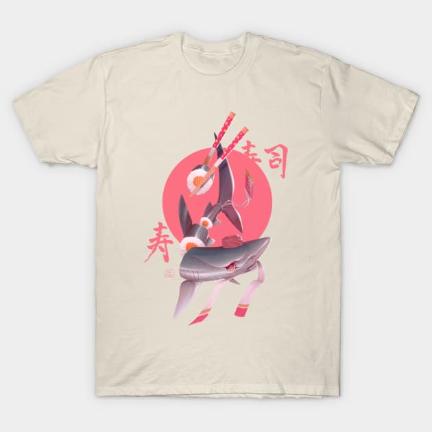 Sushi Shark T-Shirt by fabiobottega